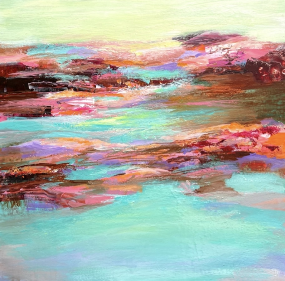 Garden of bliss 04 - Dreamscapes: Paintings/Landscapes: Acrylic on canvas, 76×76cm, USD 1900